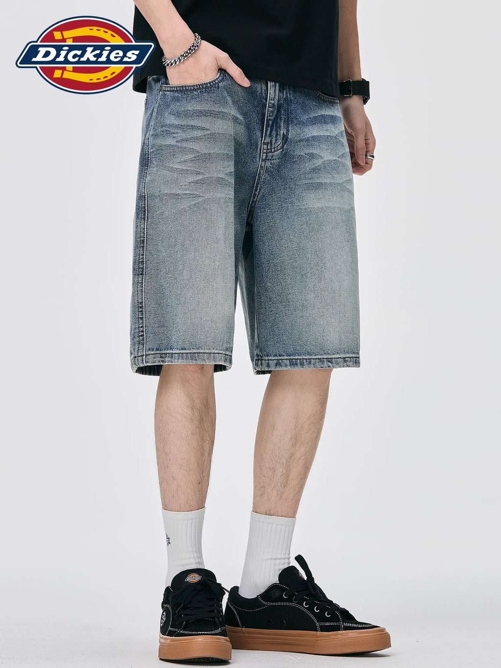 Dickies Washed Straight-Leg Denim Shorts