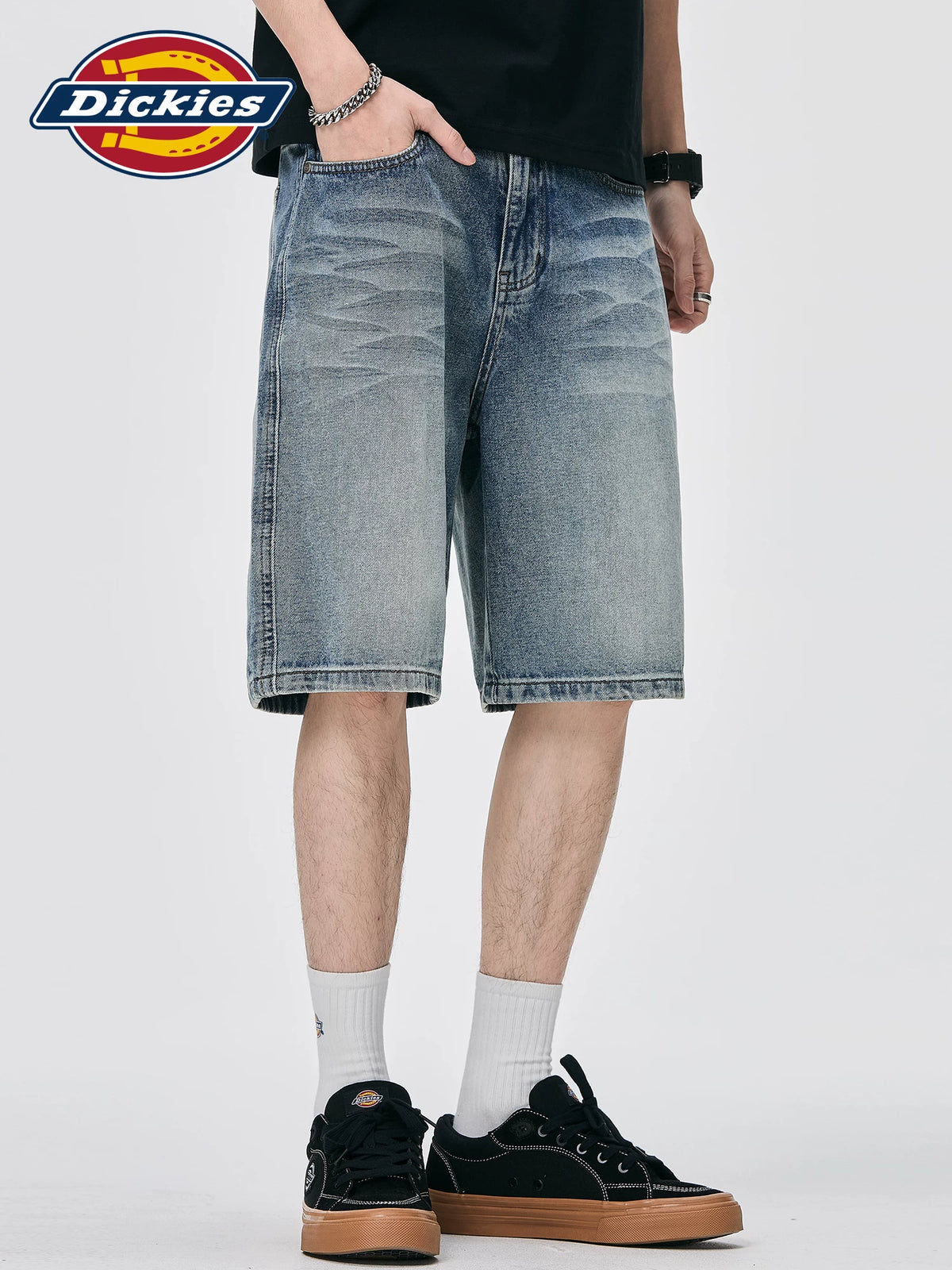Dickies Washed Straight-Leg Denim Shorts