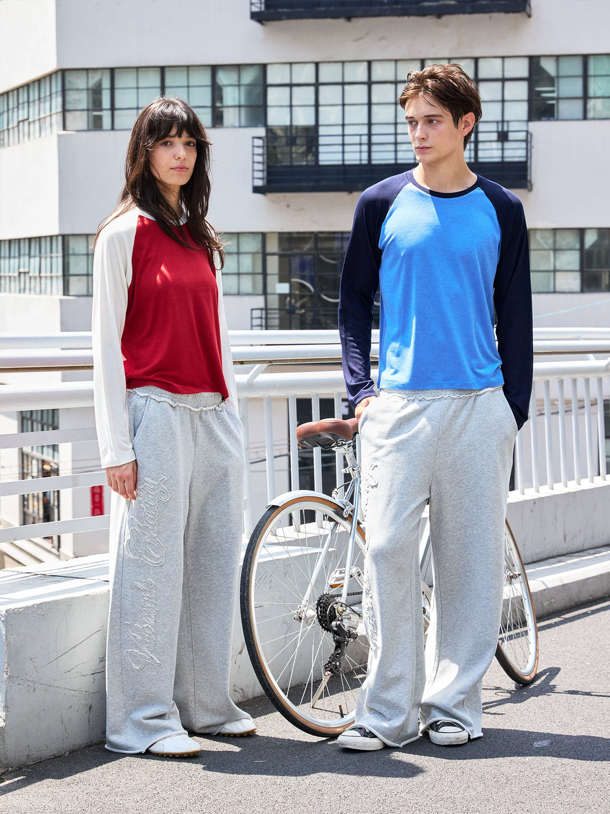VLABMADE Embroidered Raw-Edge 88% Cotton Relaxed Straight Sweatpants
