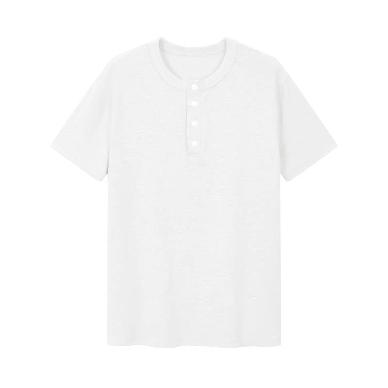 VLABMADE 300g Henley Neck Cuffed Slim Fit Tee