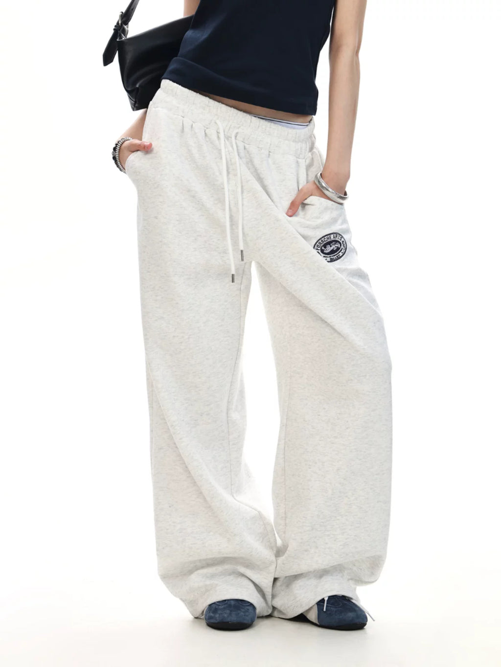 0123Start Vintage Sports Loose Wide Leg Casual Pants