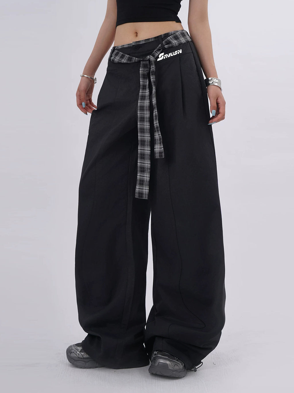 SAMUSAN Loose and Skinny Straight Wide Leg Casual Pants