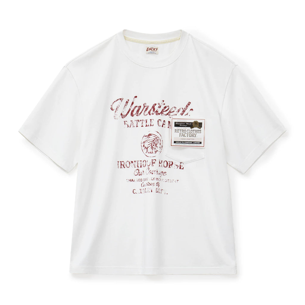 MADEN American Retro Distressed Letter Drop-Shoulder Tee