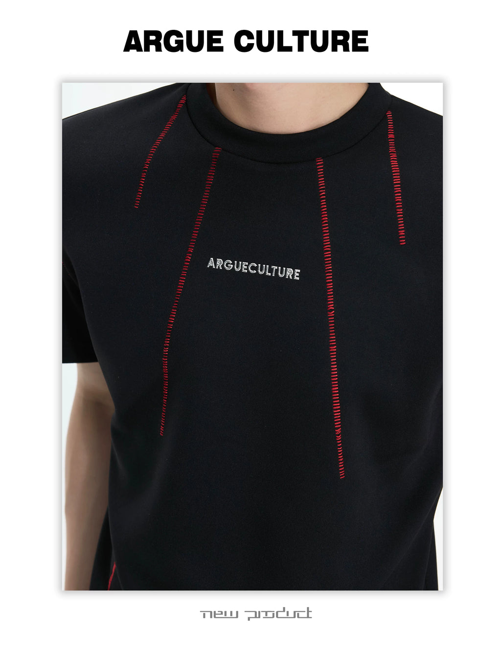 ArguECulturE Front Shoulder Slim Fit Contrasting Tee