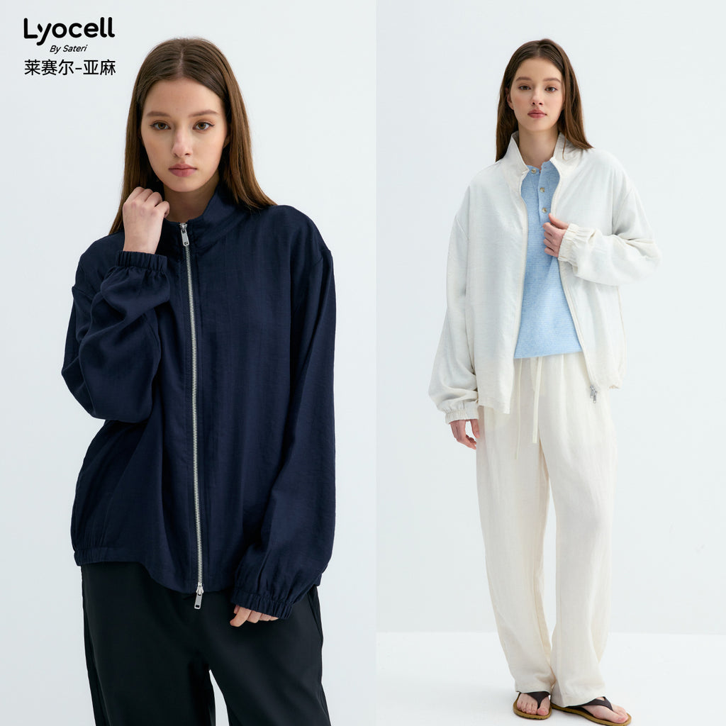 UNF Linen-Blend Quick-Dry Relaxed Zip Jacket