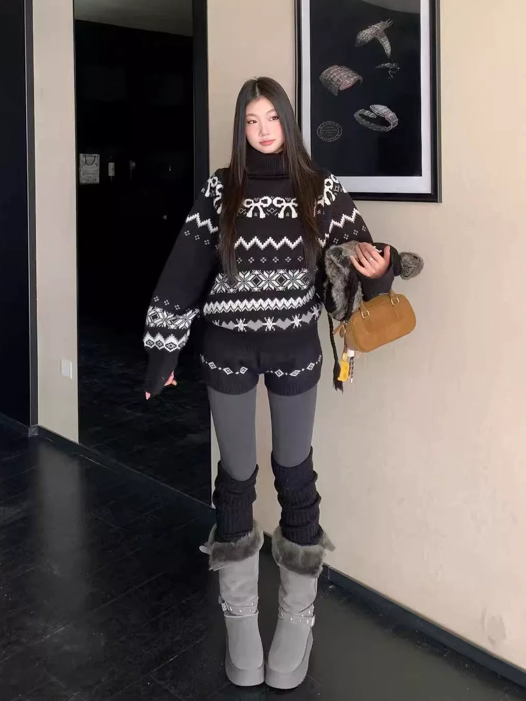WITHMIN Loose Lazy Style Knitted Fashion Suit