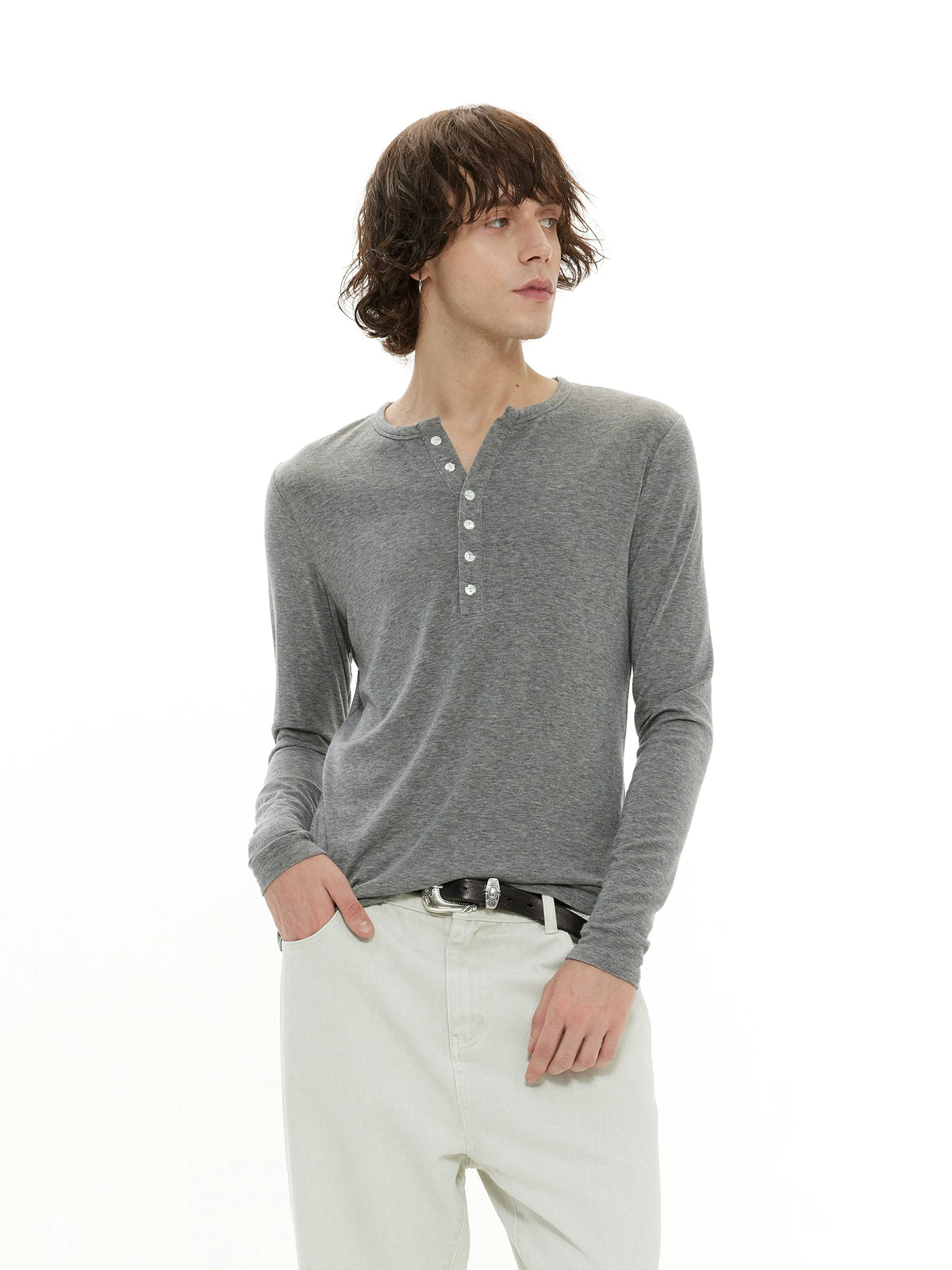 DIMC Tencel Wool Slim-Fit Long-Sleeve Tee