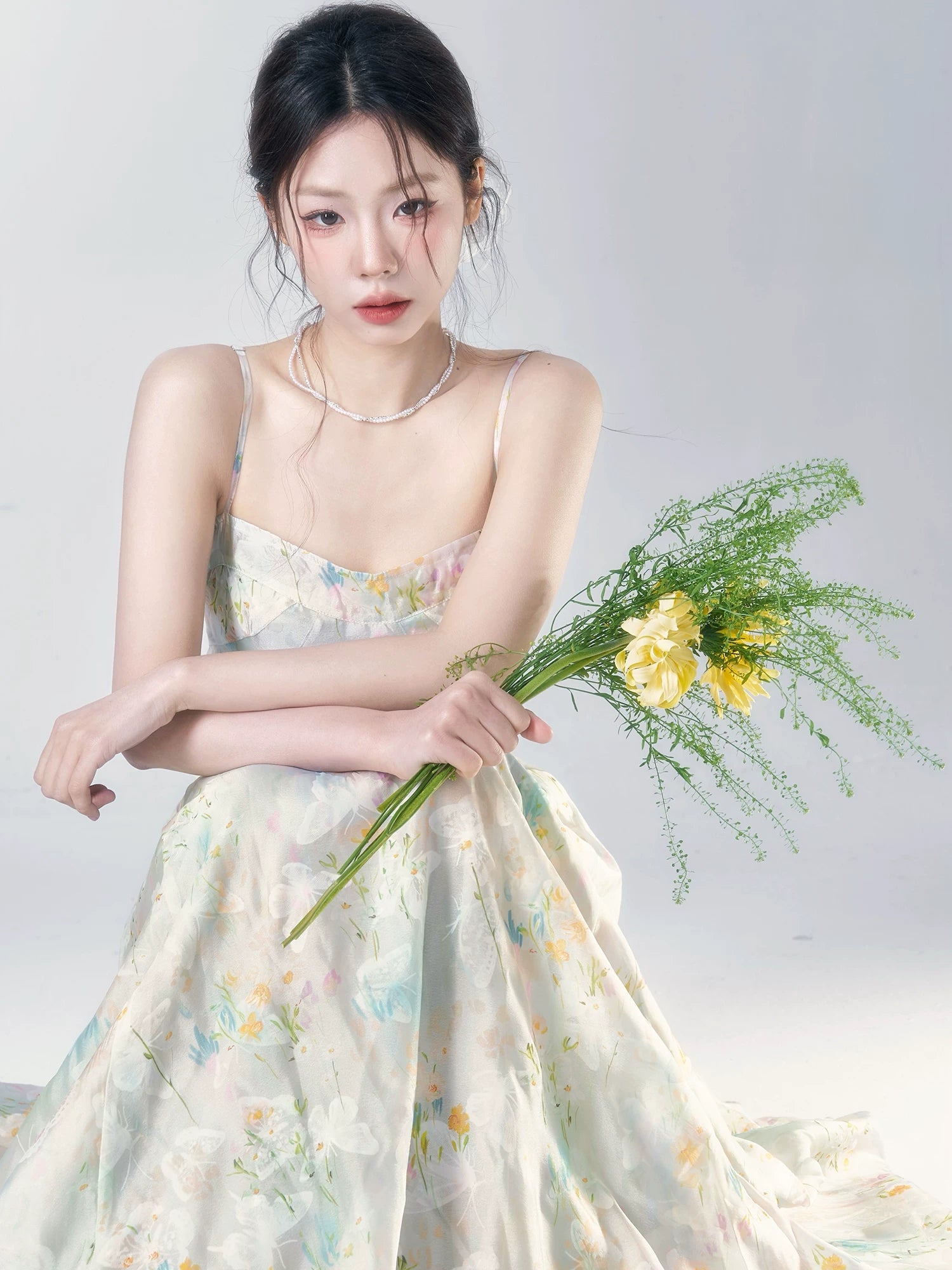 Wildberry Floral Suspender Waist Thin Holiday Dress