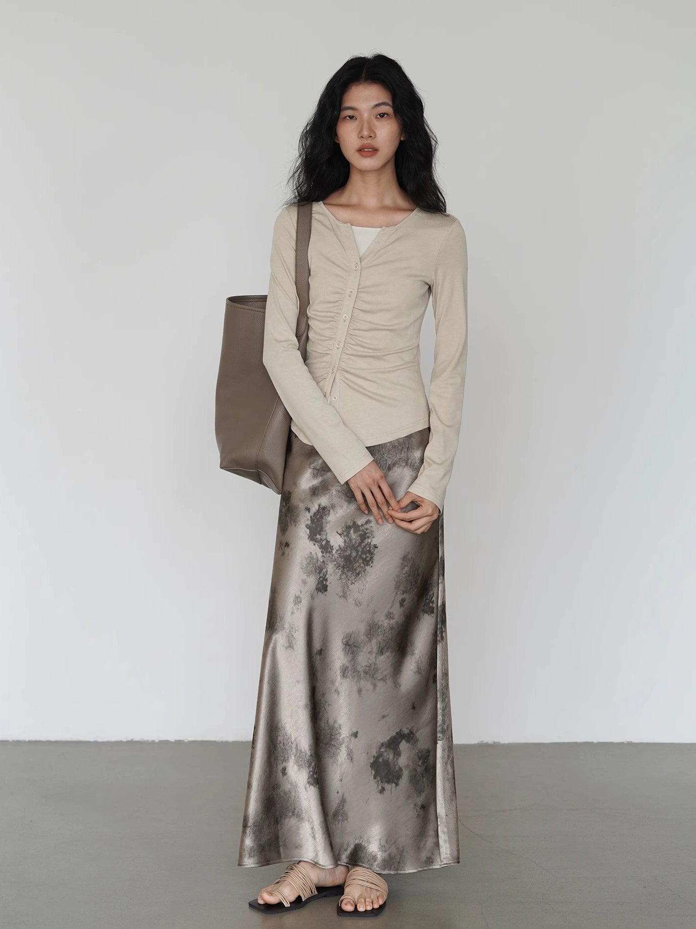 EIGHTHMONTH Fake Two-piece Slim-fit Pleated Waist Long Sleeve