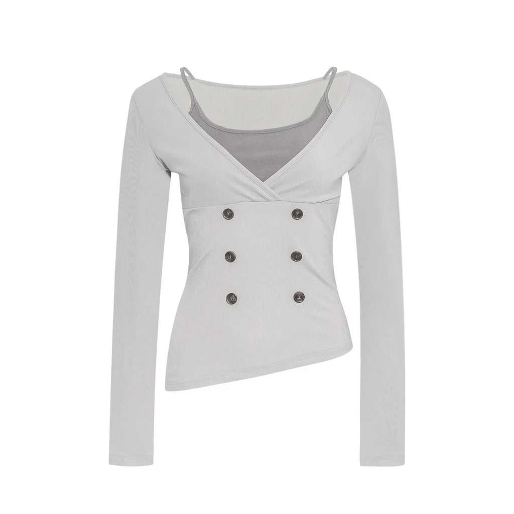 Wildberry Light Khaki Slim Fit Long-Sleeve Tee