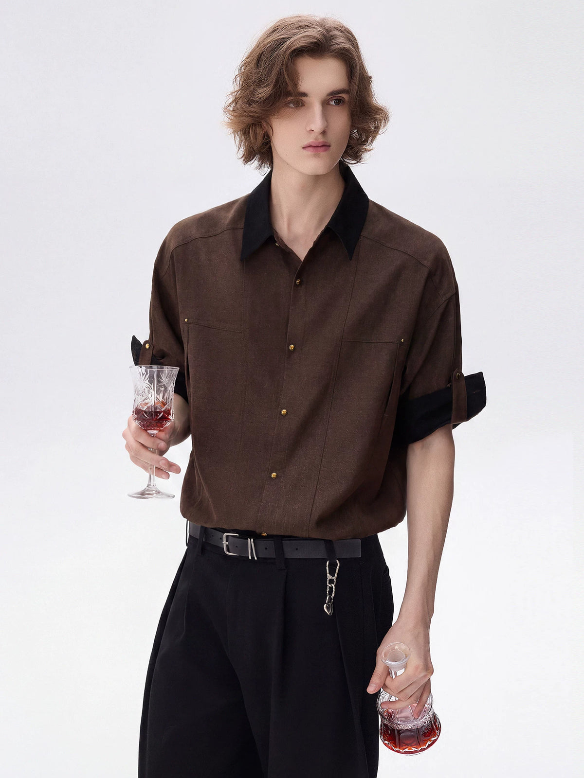 CHOR Patchwork Slim Fit Casual Shirt