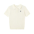 RPB BRAND Versatile Twisted Embroidered Lapel Collar POLO Collar Knitted Short Sleeve