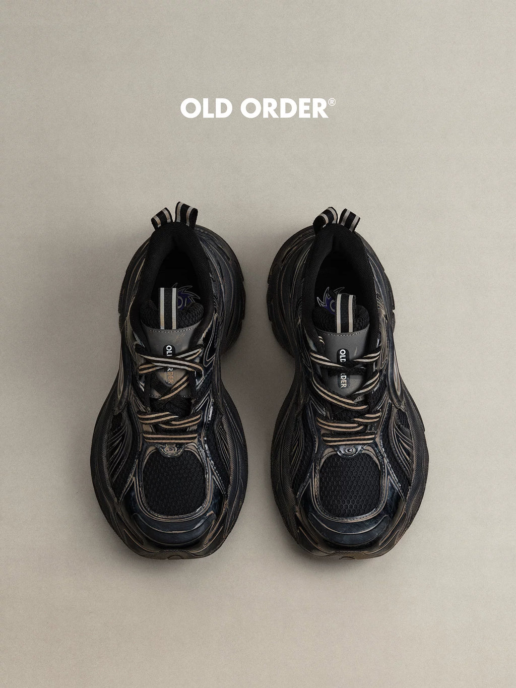 OLD ORDER Distressed Leather Platform Chunky Sneaker