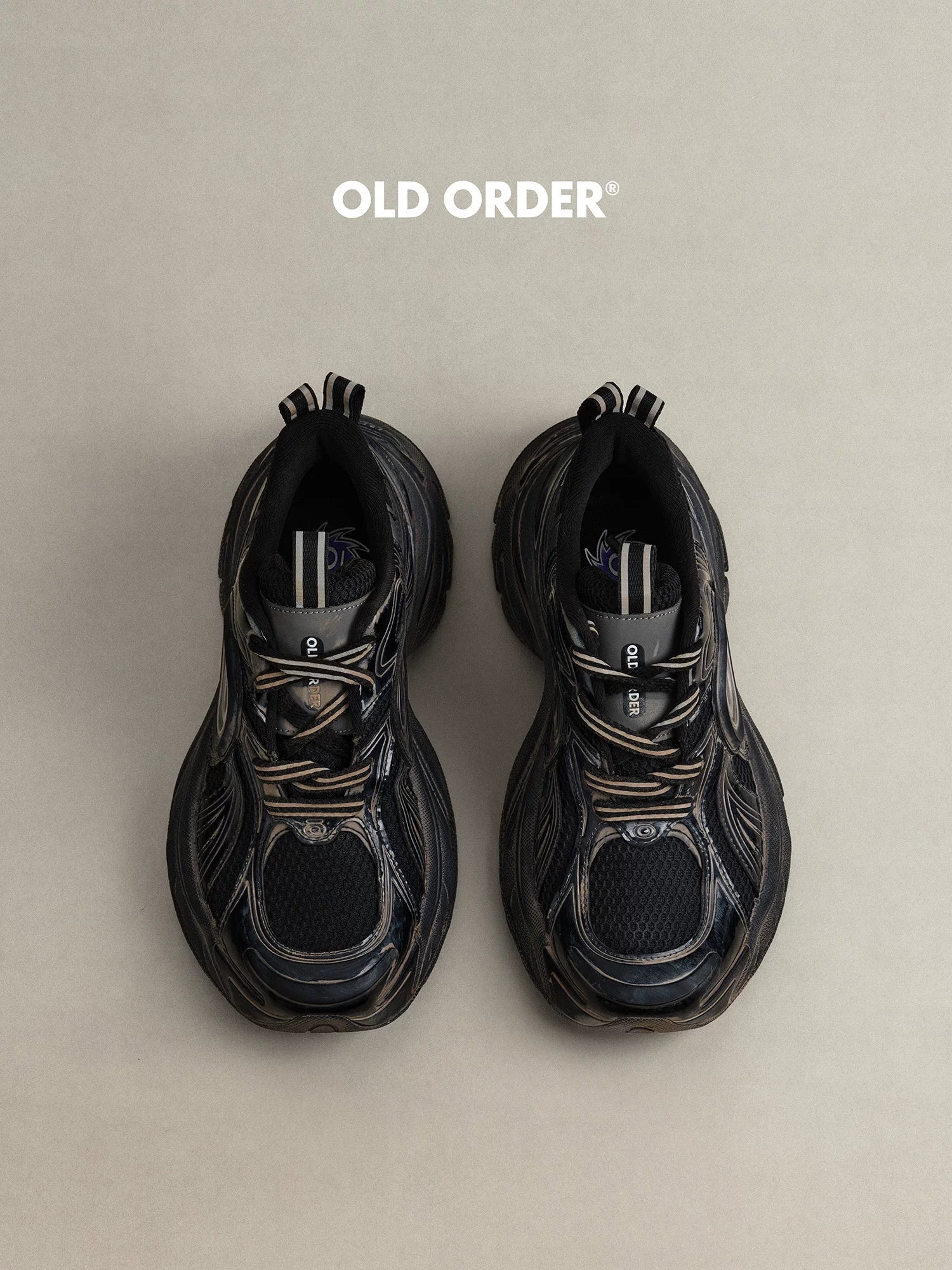 OLD ORDER Distressed Leather Platform Chunky Sneaker