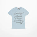 404MOB Alphabet Printed Hot Drill Front Shoulder Tee