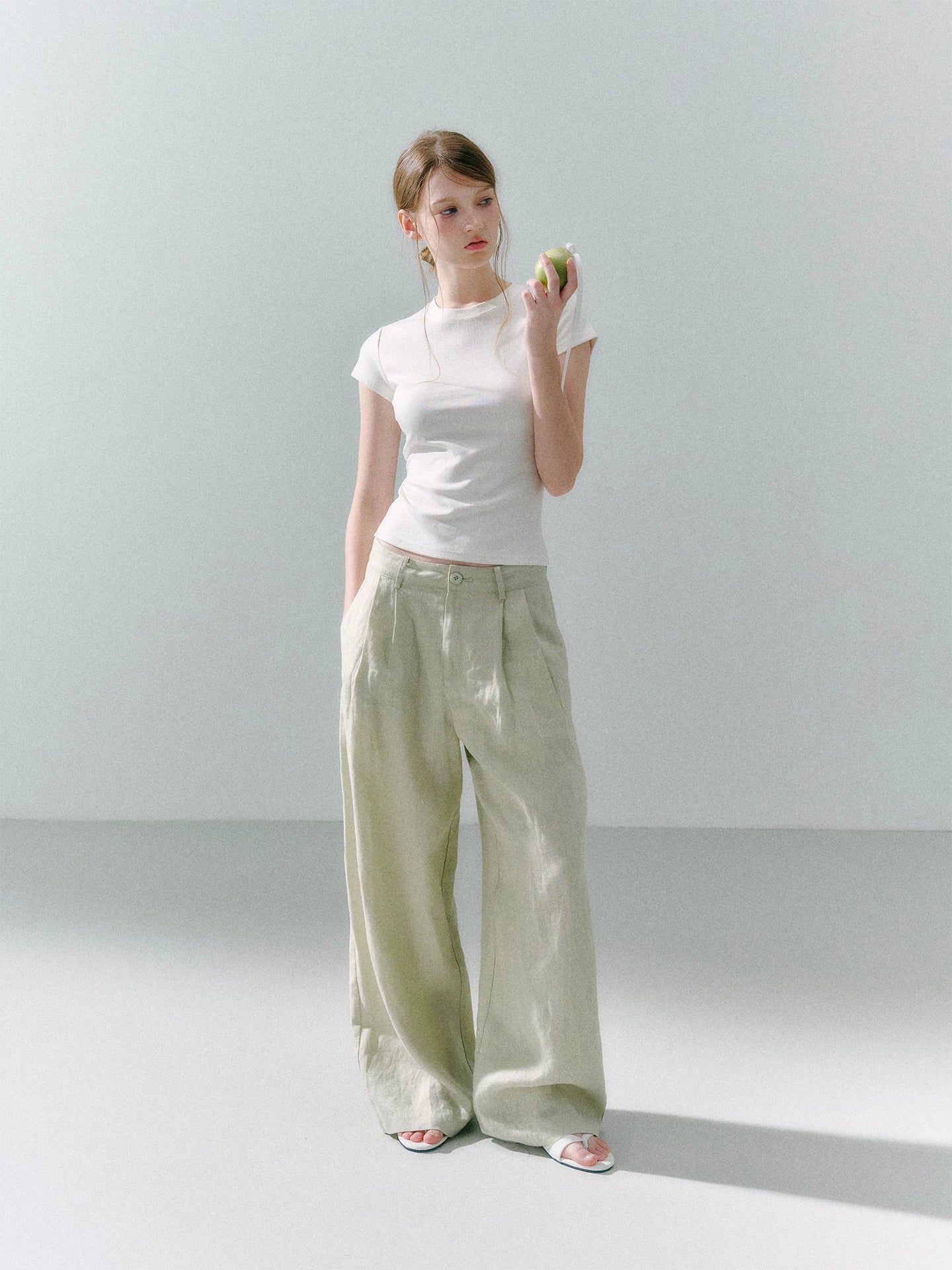 LOST FOREST 100% Linen Breathable Wide-Leg Trousers