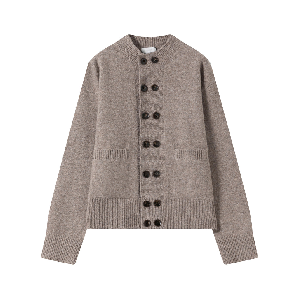 VLABMADE Double-Breasted Wool-Blend Loose Knit Cardigan