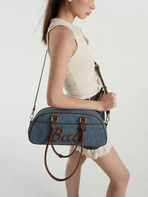 VFVF Green Faux Leather Zip-Top Crossbody Bag