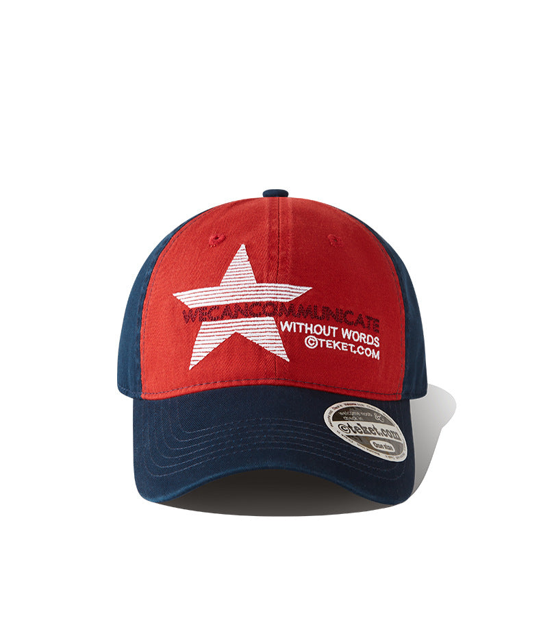 WASC Embroidered Color Block Cotton Baseball Cap