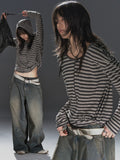 WearAndtear Striped Lightweight Hooded Long Sleeve