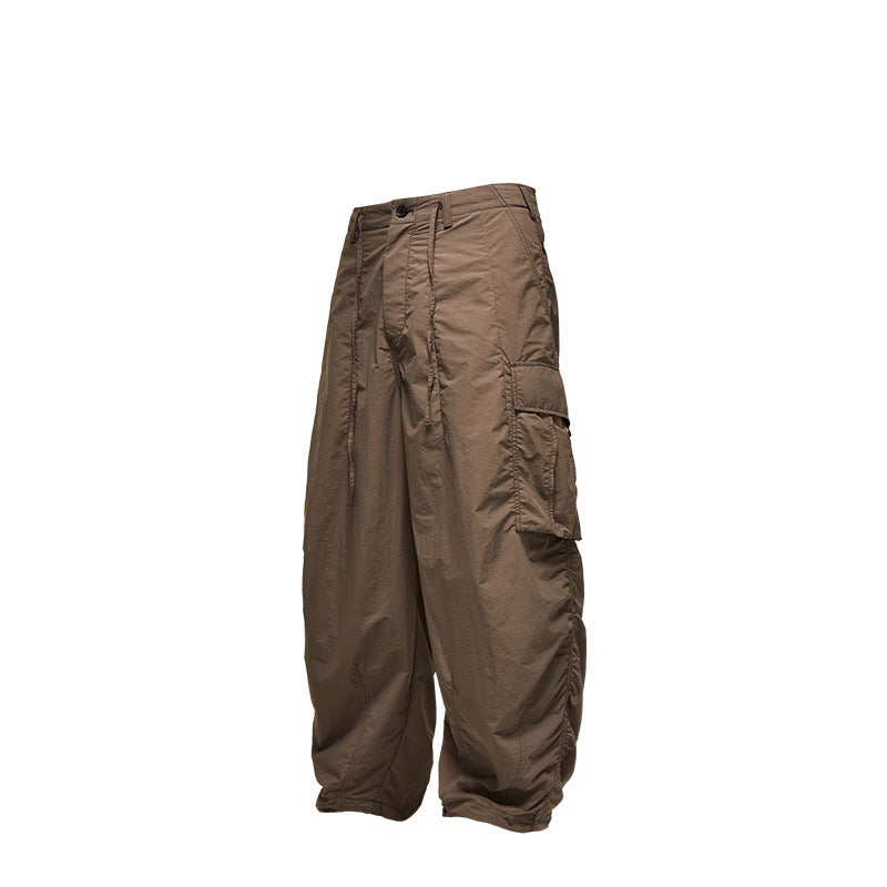 INF Fine plaid loose tooling wide-leg pants