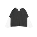 BPCALL Simple Loose Casual Fake Two Long Sleeves