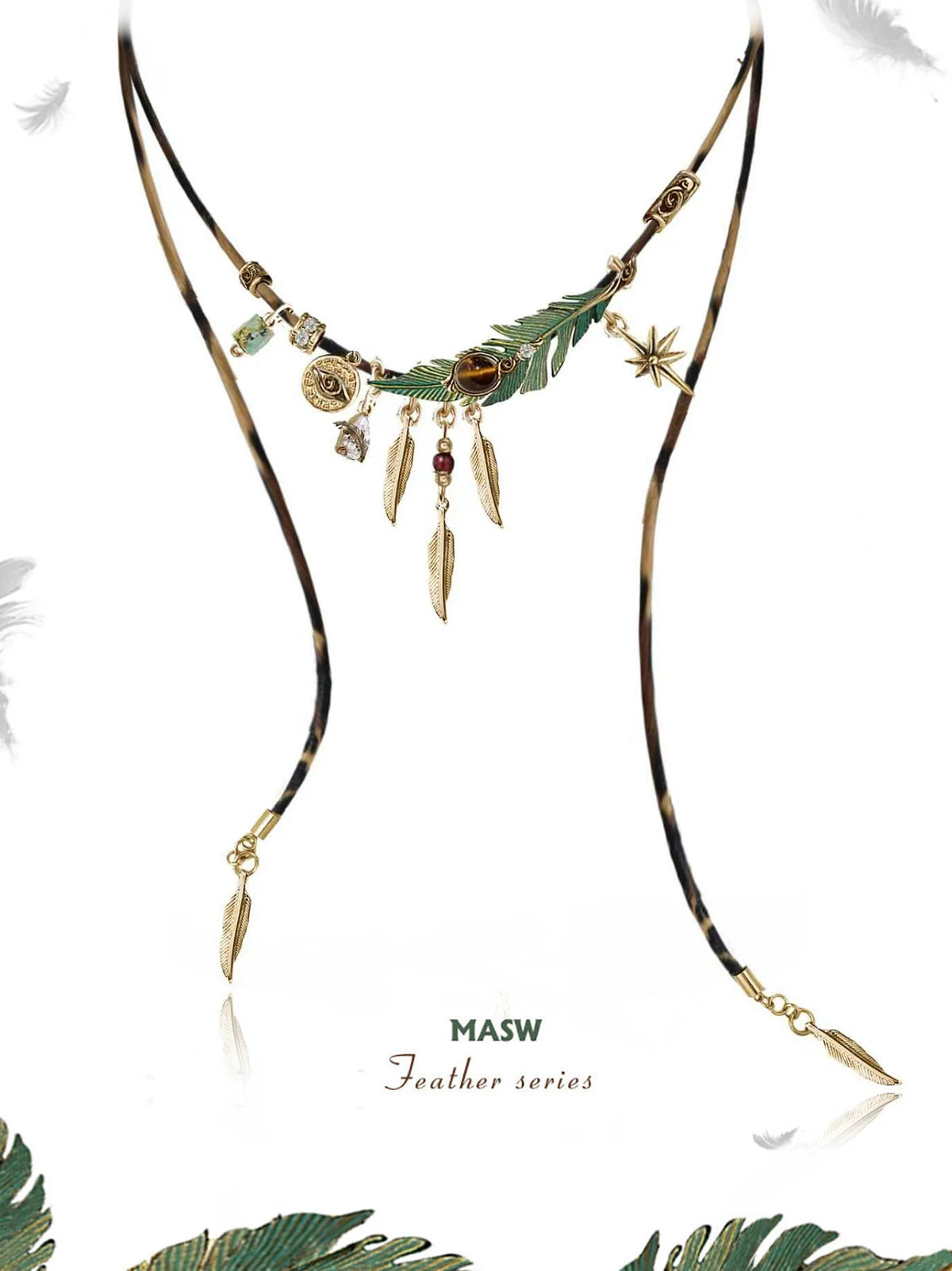 MASW Braided Rope Pendant Necklace