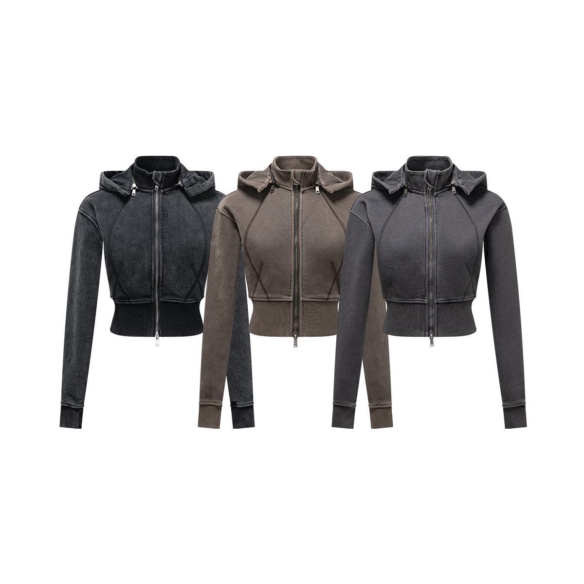 BE Retro Short Waist Zipper Jacket