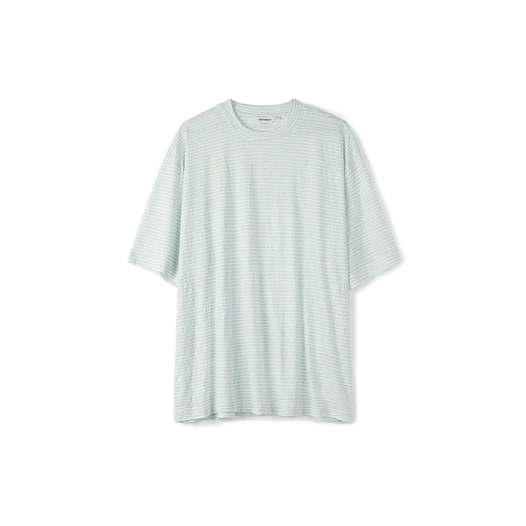PARTIMENTO Fine Stripe Linen Breathable Oversized Tee