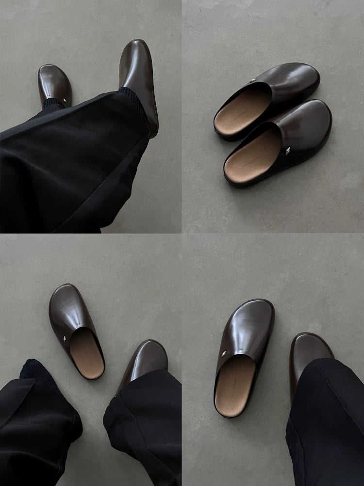 TERRAINCOGNITA Cowhide Horsehide Slip-On Closed-Toe Mule