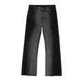 PUBLICRADIO Splicing Washed Heavy Denim Micro-flared Pants