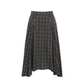 Wildberry Brown Plaid High-Waist A-Line Asymmetric Skirt