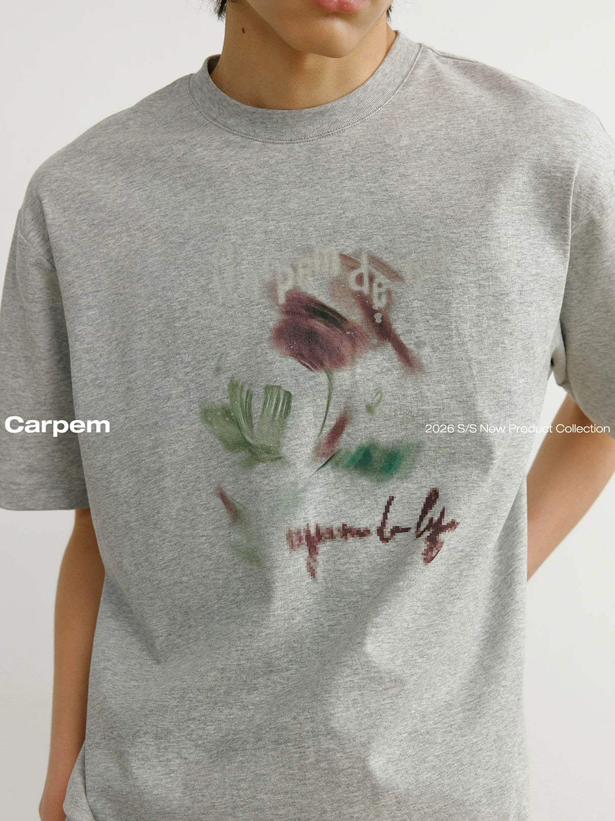 CARPEM Cool Breathable Sorona Hand-Painted Graphic Casual Loose T-Shirt