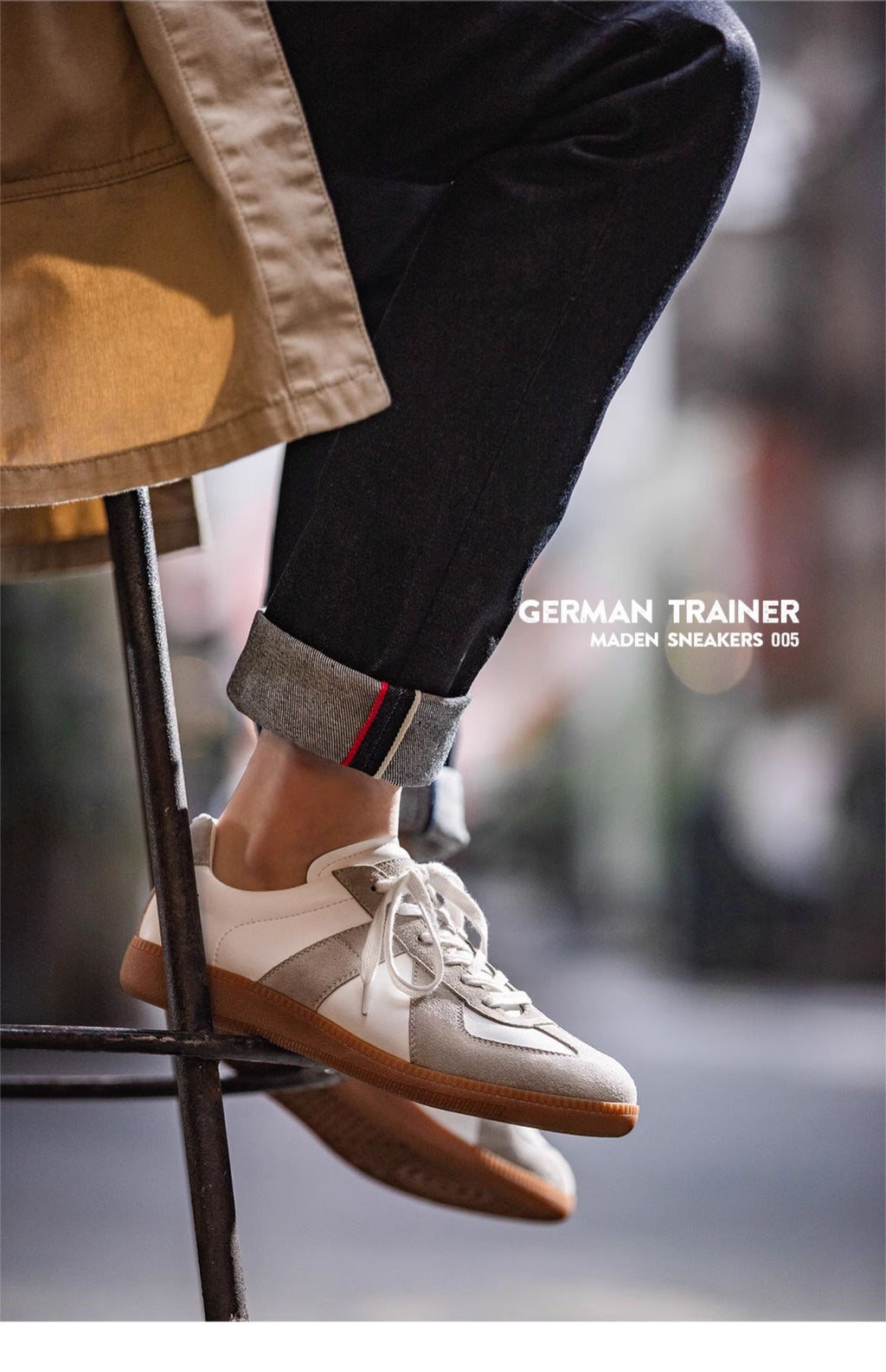 MADEN Lightweight Cow Suede Lace-Up Training Sneaker