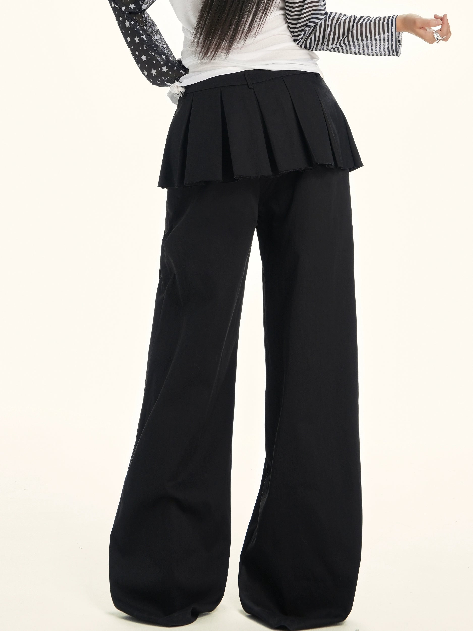 ZAVK Fake Two-piece Wide-leg Slacks