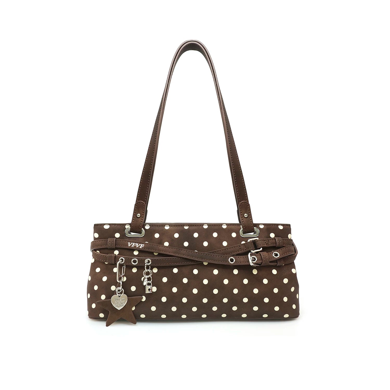 VFVF Gold Faux Leather Zip-Top Shoulder Bag