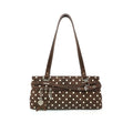 VFVF Silver Polka Dot Faux Leather Zip-Top Mini Square Shoulder Bag