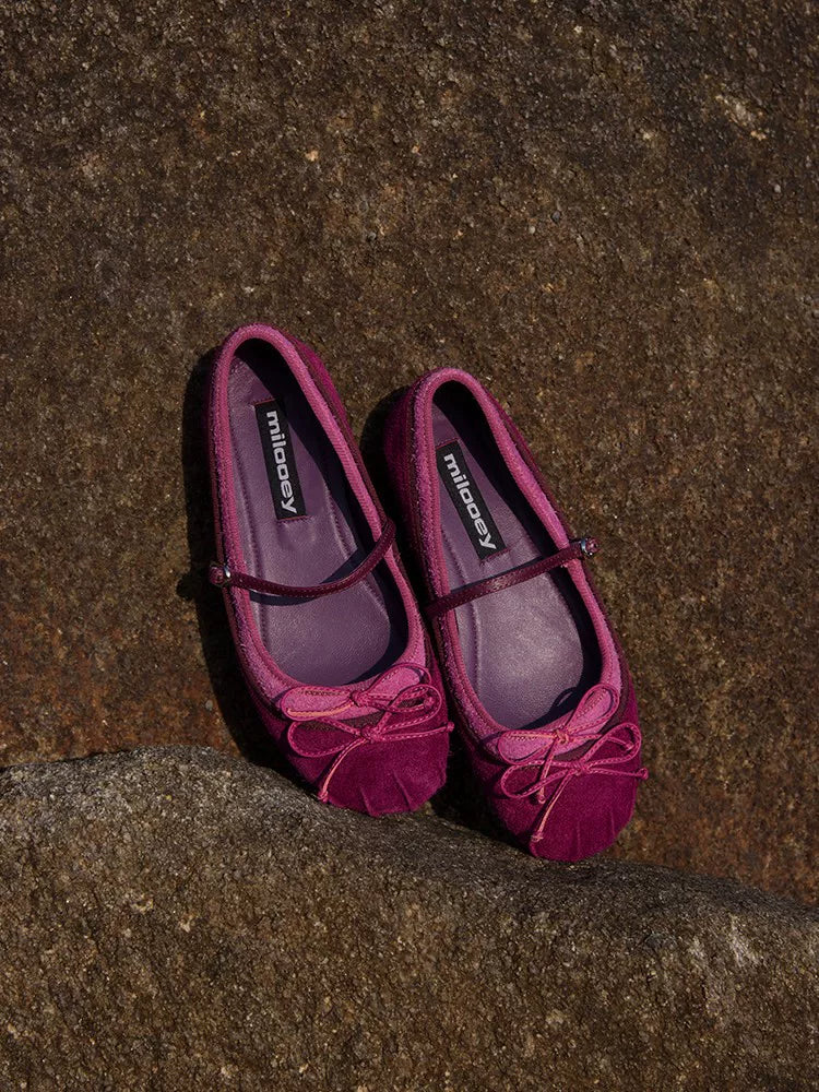 MILOOEY Leather One-Strap Round-Toe Mary Jane