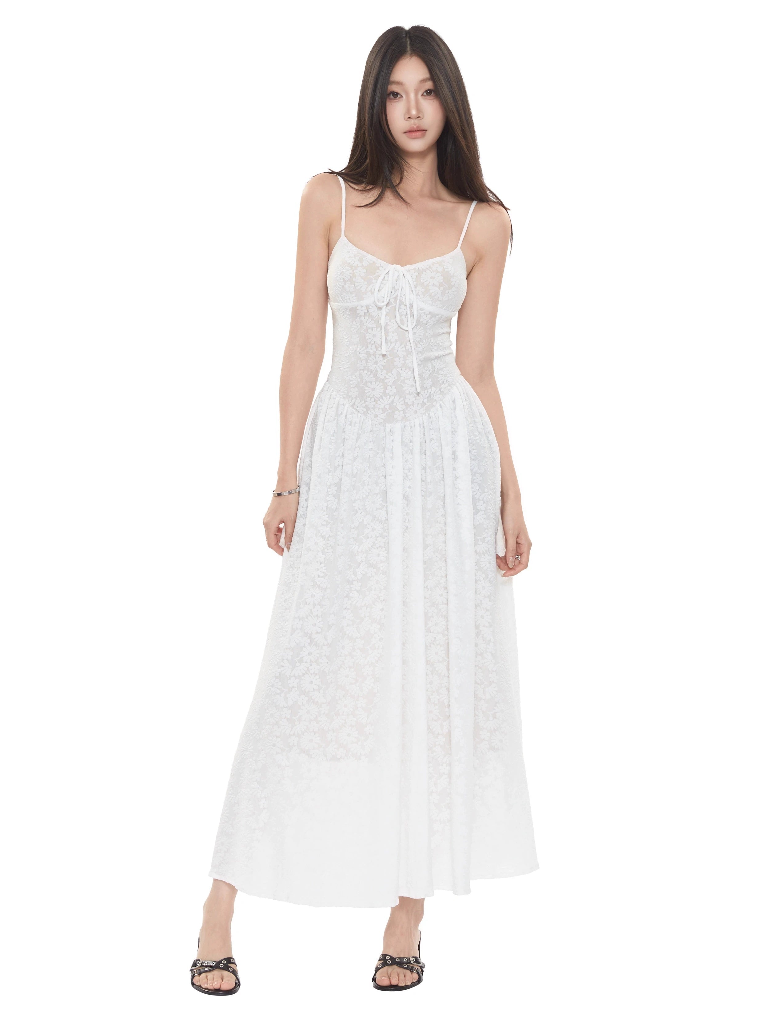 WITHMIN Sexy Off-the-shoulder Waist Relaxation Vacation Dress
