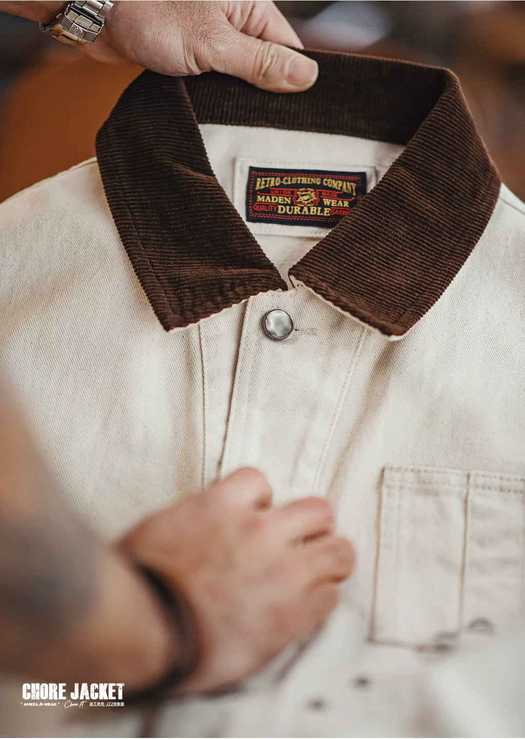 Madden  White Lapel Corduroy Jacket