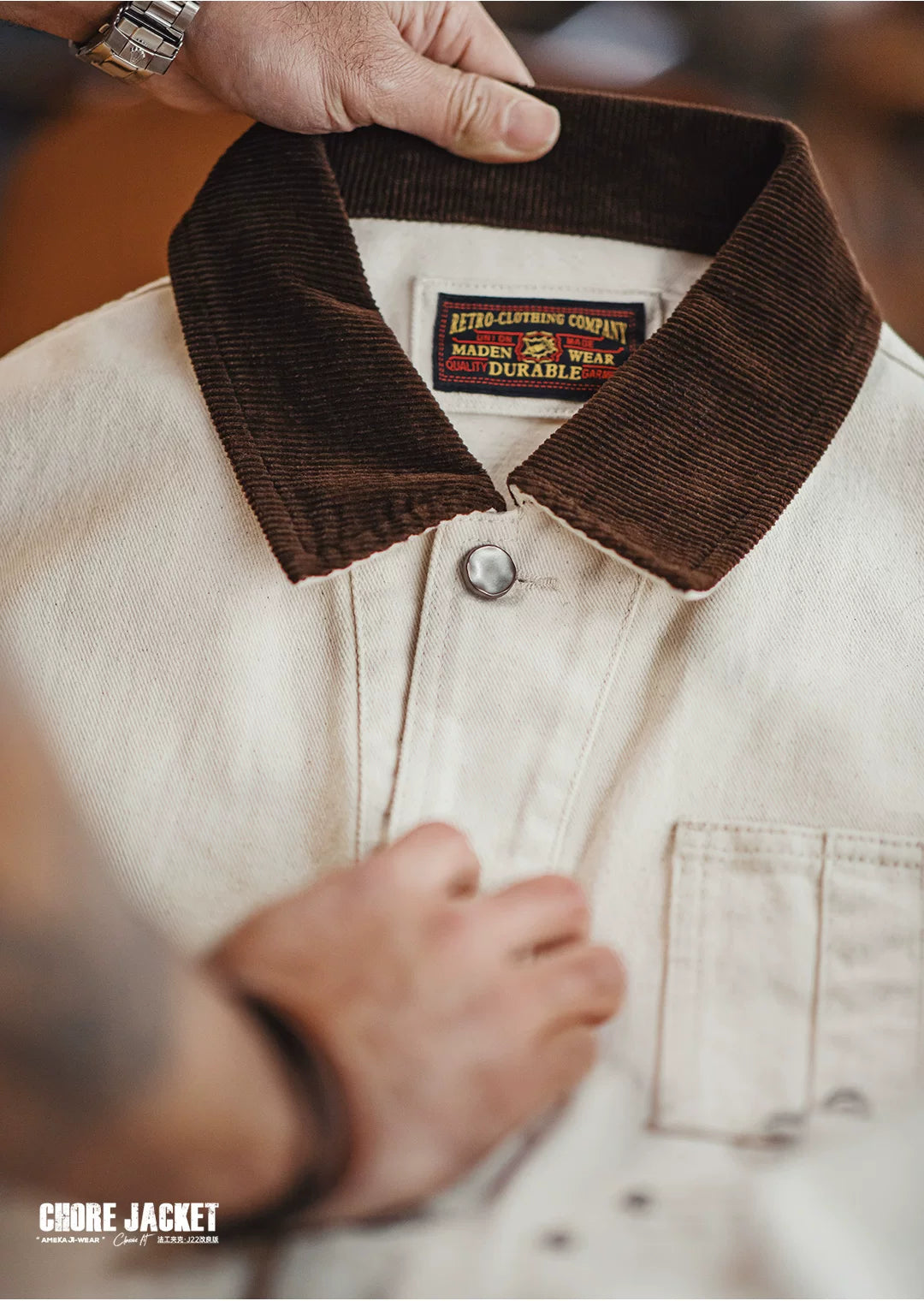 Madden  White Lapel Corduroy Jacket
