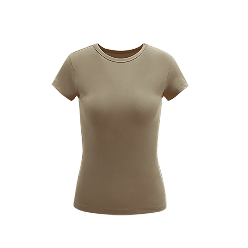 Inflation Crew Neck Straight Shoulder Spice Girl Waist TEE