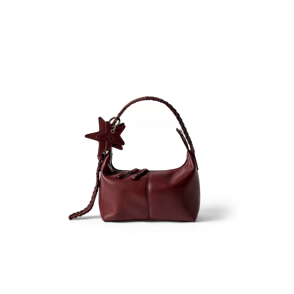 ECODAY Woven Faux Leather Zip-Top Shoulder Bag