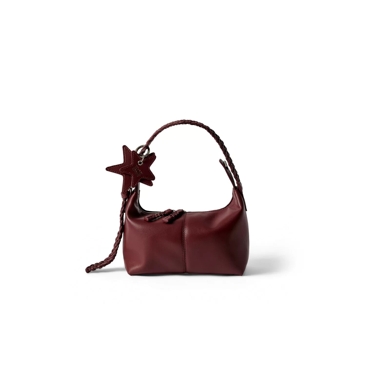 ECODAY Woven Faux Leather Zip-Top Shoulder Bag