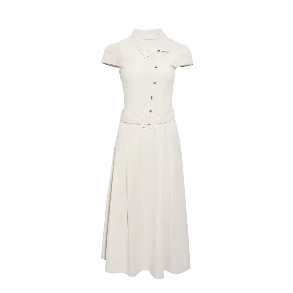 Wildberry Blue Vintage A-Line High-Waist Dress