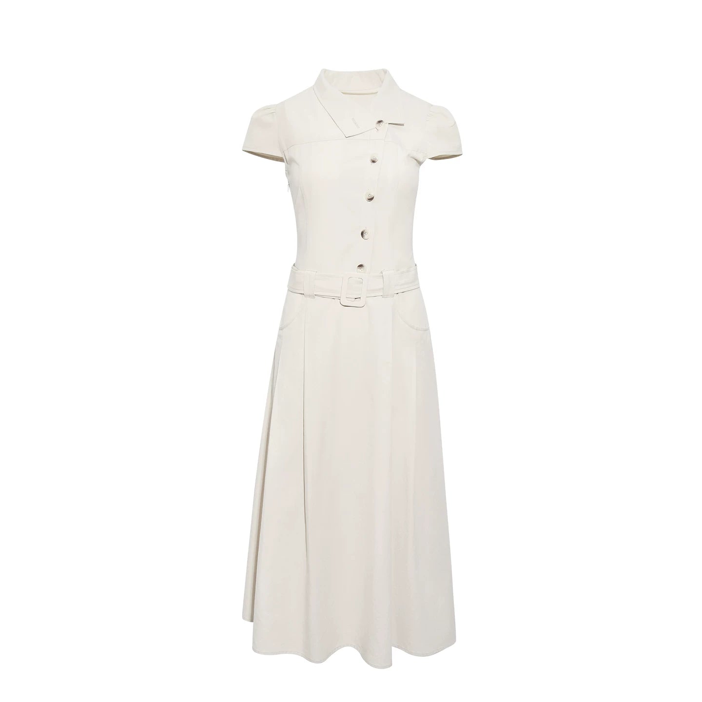 Wildberry Blue Vintage A-Line High-Waist Dress