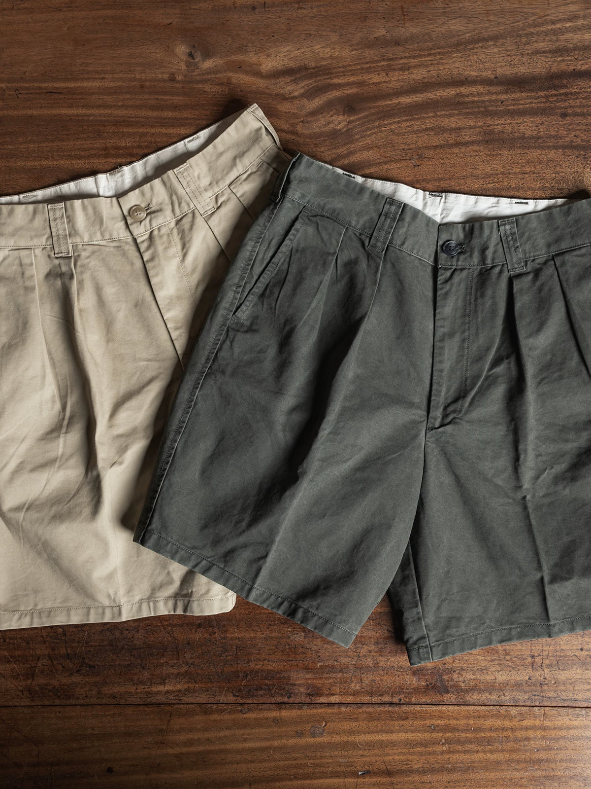Bronson Mid-High Waist Pleated Wide-Leg Sweat Shorts
