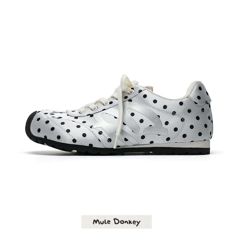 Mule Donkey Canvas Lace-Up Round-Toe Sneaker