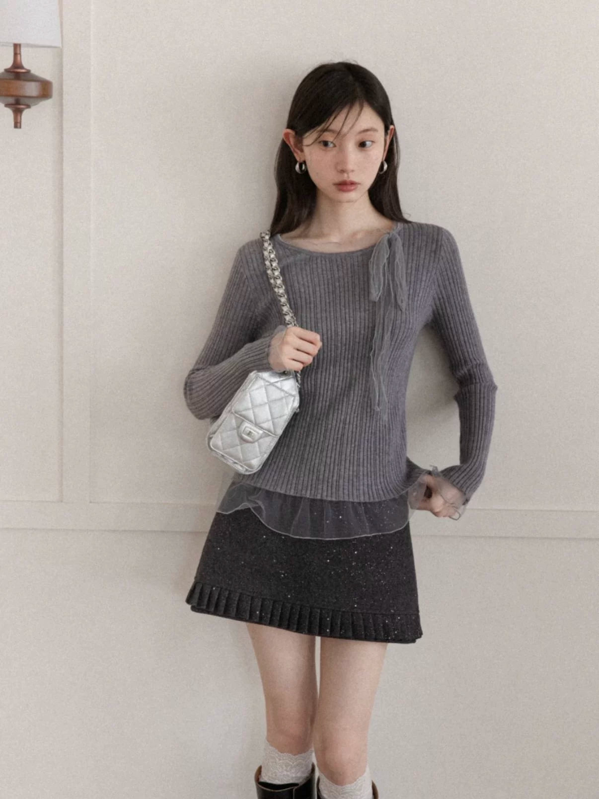 Cantonstory Crew Neck Slim-fit Long Sleeve Wool Knitted Sweater