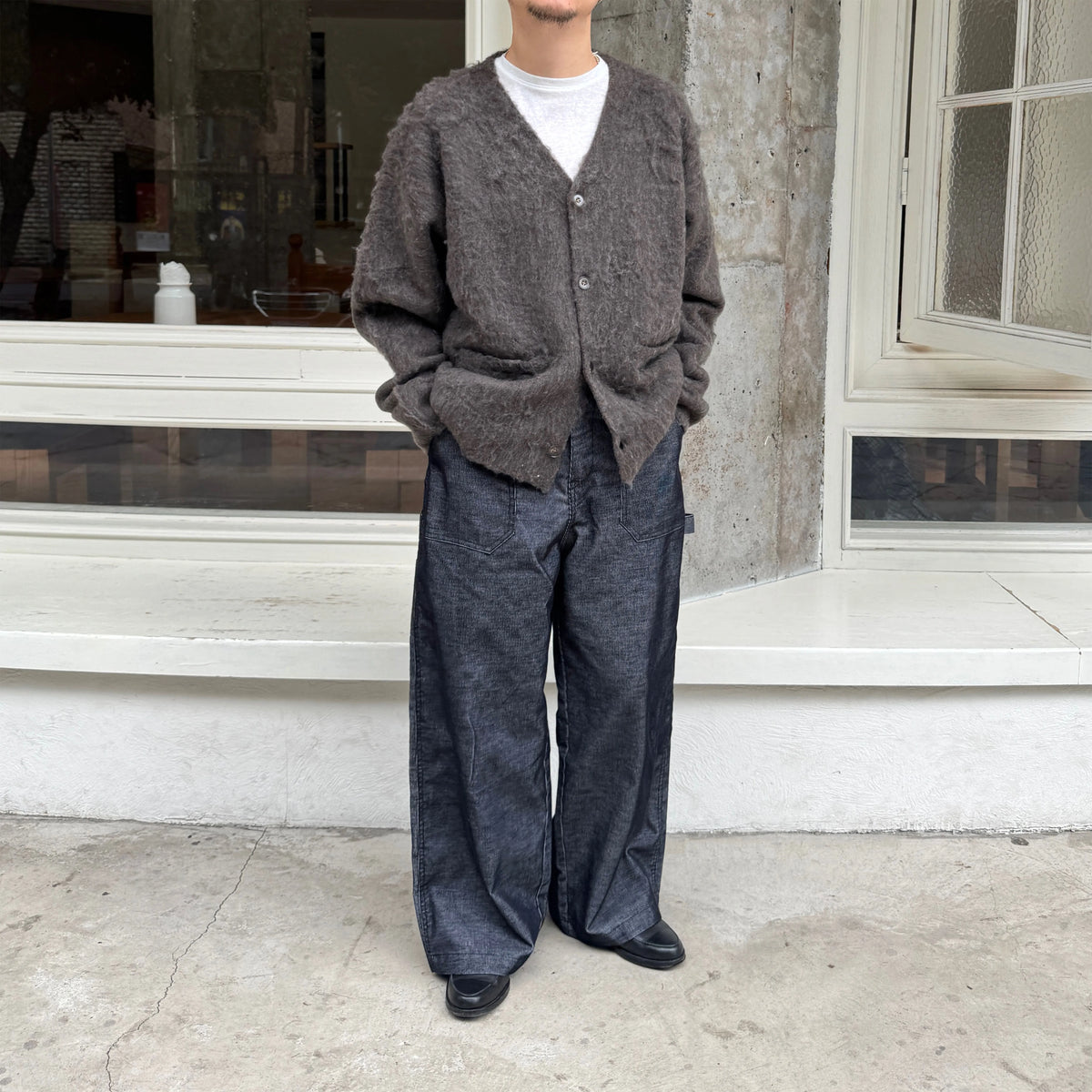 Anniehall Distressed Corduroy Wide-Leg Relaxed Pants
